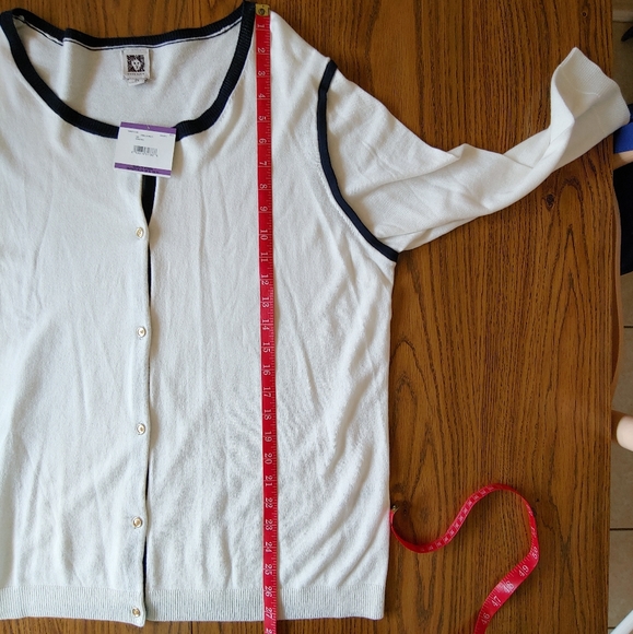 Anne Klein Cream/Navy Cardigan 2X NWT - Picture 8 of 8